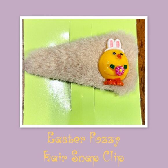 Easter Fuzzy Hair Snap Clip, Easter Snap Clip, Hair Snap Clip, Easter - Picture 1 of 1
